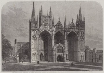 Das Archäologische Institut von Großbritannien und Irland in Peterborough, Westfront der Kathedrale von Peterborough